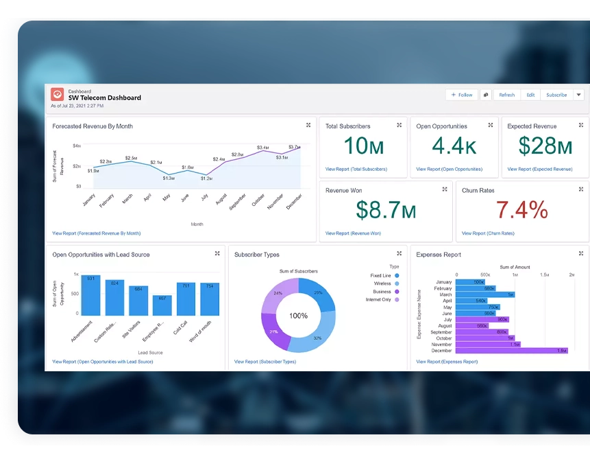 Salesforce for a telecom industry