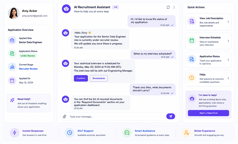 Interactive candidate support chatbot