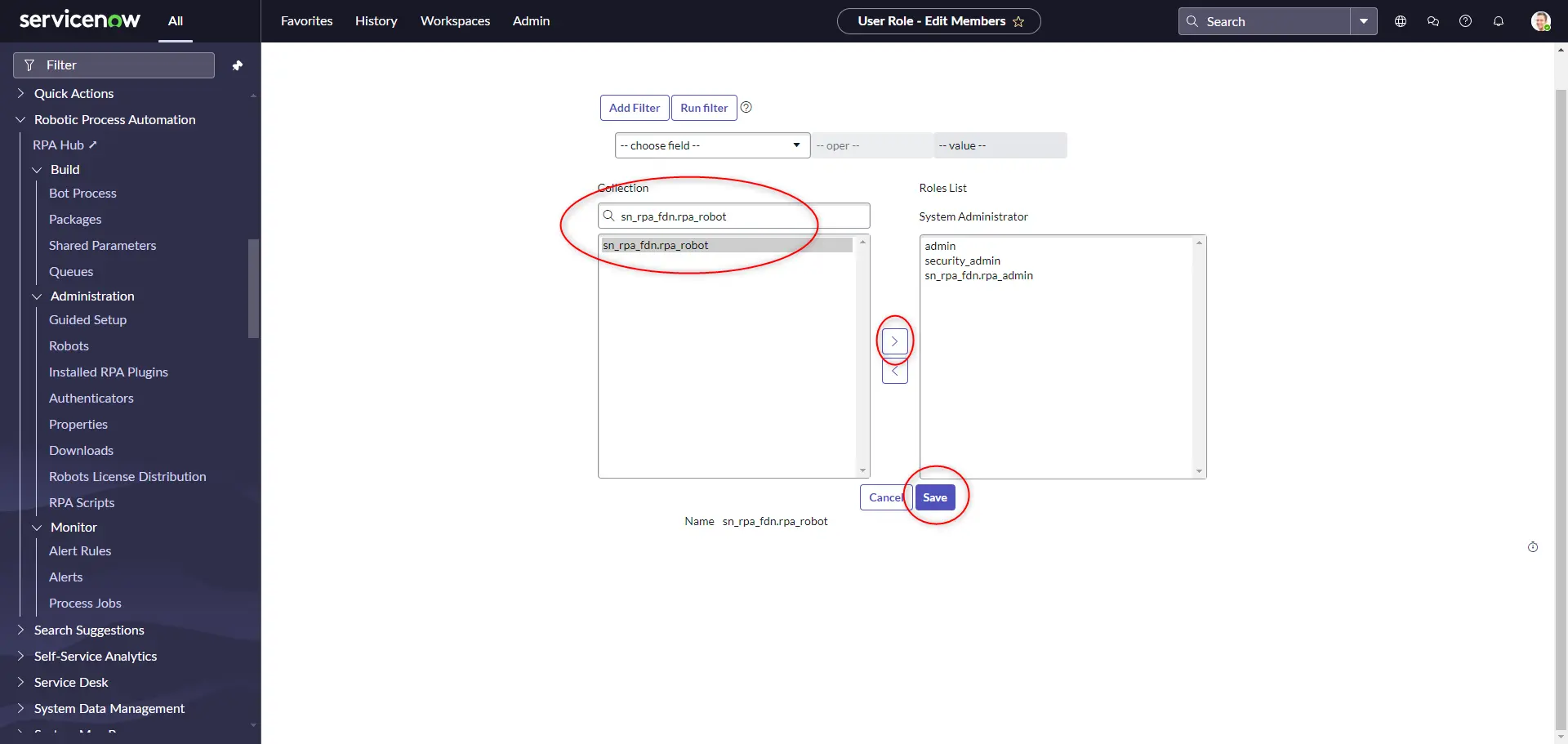 Servicenow rpa robot