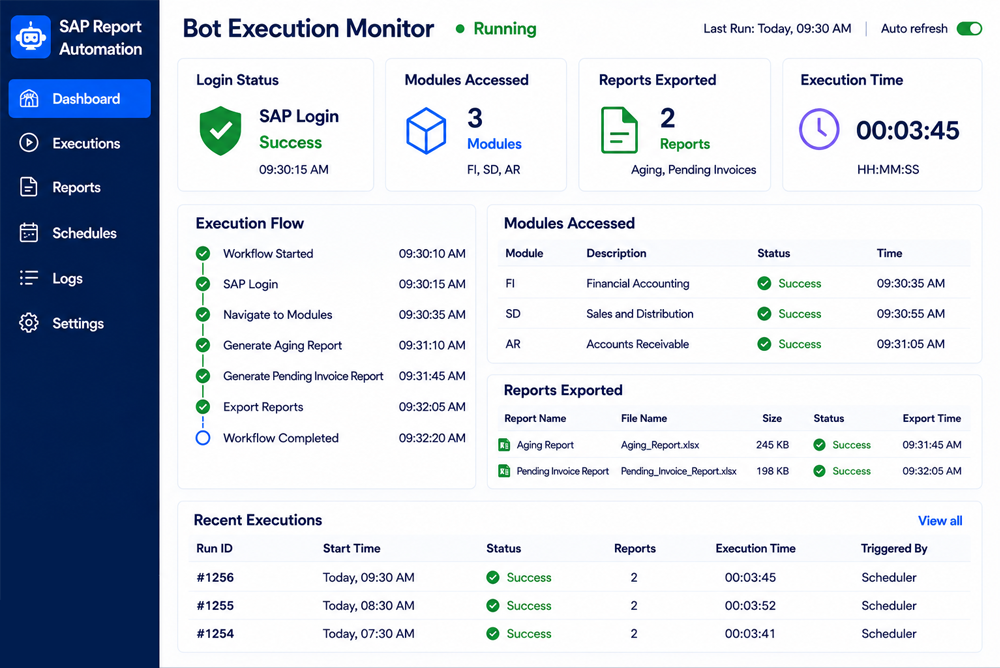 Automated SAP login and data retrieval