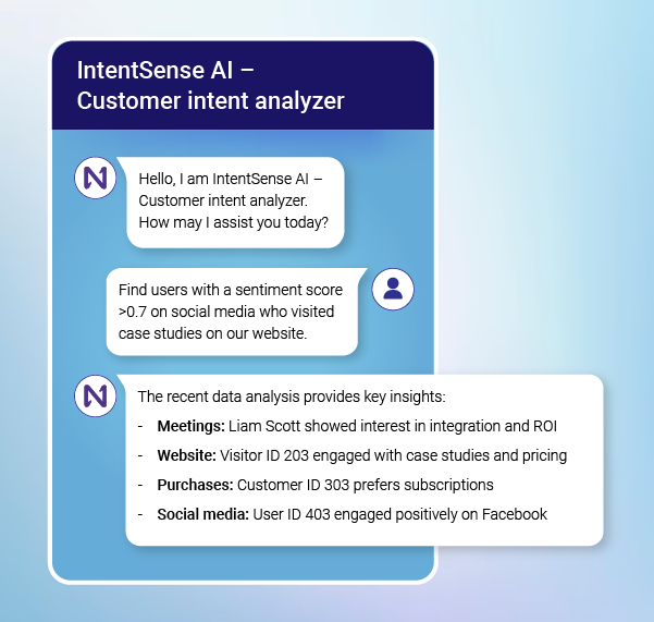 Customer intent analyzer