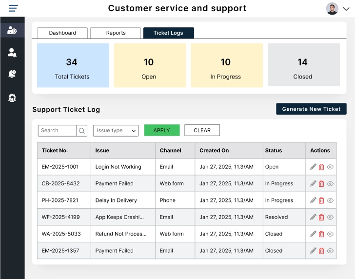 Customer service and support