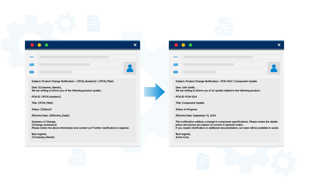 Email template feature
