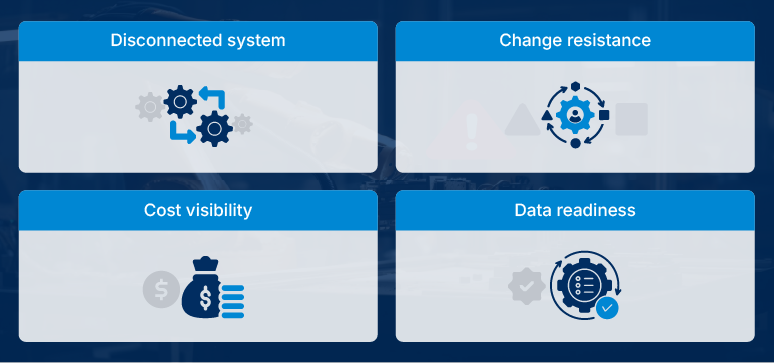 What are the 4 key challenges in manufacturing workflow automation